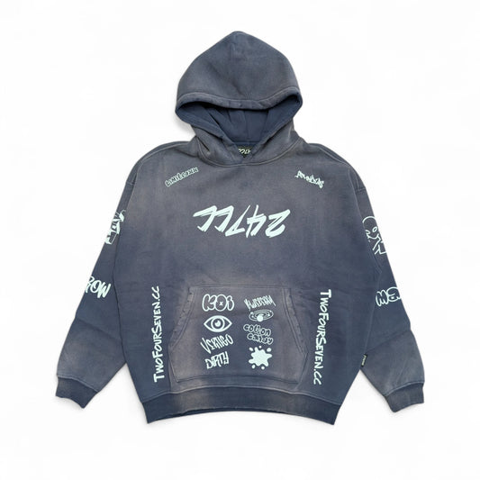 Heavyweight Acid Washed Hoodie - Origin Blue