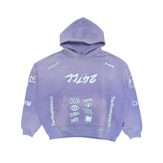 Heavyweight Acid Washed Hoodie - Origin Purple