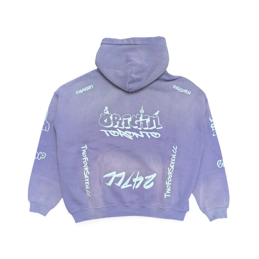 Heavyweight Acid Washed Hoodie - Origin Purple