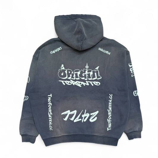 Heavyweight Acid Washed Hoodie - Origin Blue